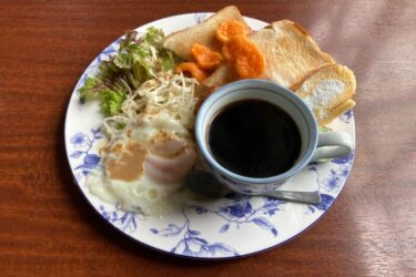 倉敷連島『喫茶アネモス』珍しい鯛あられとロールケーキのモーニング！