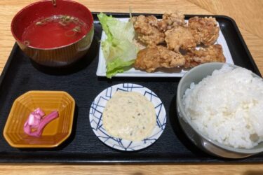 岡山駅前『子熊食堂』タルタルソースと鶏のから揚げ定食ランチ！