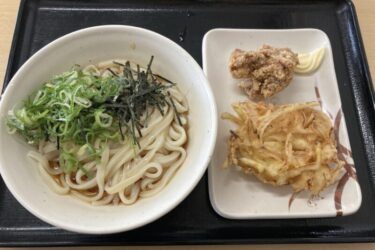 倉敷市『讃岐うどんむらさき真備店』名物鶏のから揚げぶっかけうどん！