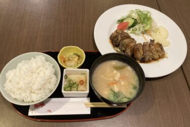 岡山野田屋町『創食ダイニング庵里』牛肉の包み焼きと酒粕豚汁ランチ！